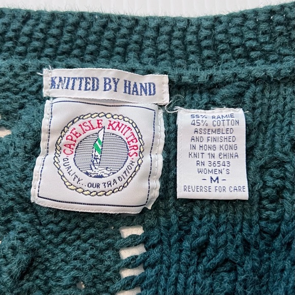 Sold @ebay Vintage Cape Isle Knitters Knitted by hand Cardigan Sweater - Picture 7 of 8
